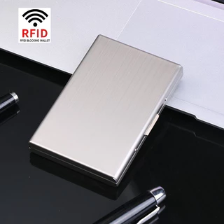 Carteira de Metal Elegante - Carteira de Aço Inoxidável com Bloqueio RFID para Uso Diário, Minimalista e Segura