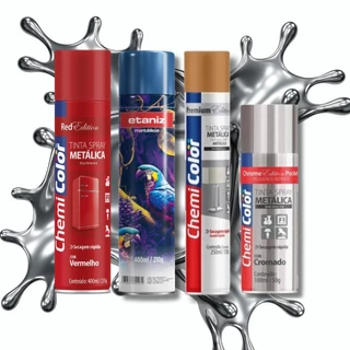 Tinta Spray Metálica para Madeira, Metal e Plástico – Chemicolor / Etaniz (Grade)