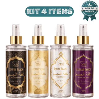 Kit 4 Body Splash Árabe Importado 60ml Luxury Attaff Rose Royal Blanc Allibah Rouge Perfumes