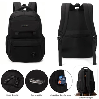 Mochila masculina para negócios, grande capacidade à prova de respingos, pode comportar notebook de 15,6 polegadas