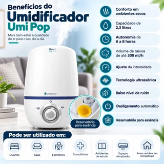 Umidificador De Ar Ultrassônico Umi Pop Health 2,3l Dellamed Cor Branco Bivolt