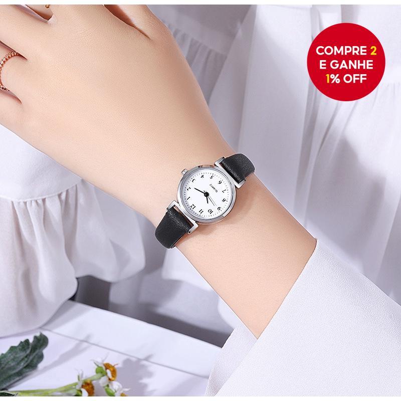 Relógio feminino sofisticado - visual clássico de quartzo com pulseira ...