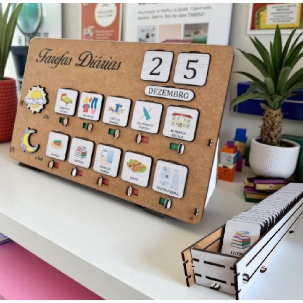 Tarefas Infantil organização semanal montessori lúdica kids