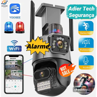 Câmera De Segurança WiFi 360°Externa Lente Dupla Com Sirene Full Hd Wifi Visão Noturna App YOOSEE