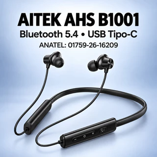 Fone de Ouvido Sem Fio Aitek AHS B1001 Bluetooth 5.4 com Microfone e Bateria 180mAh
