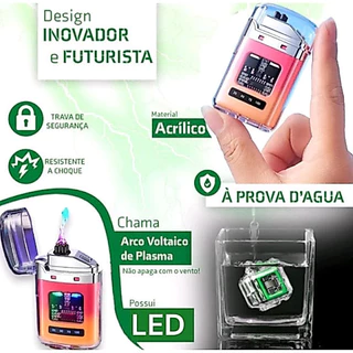 Isqueiro Eletrônico de Plasma USB à Prova d’Água