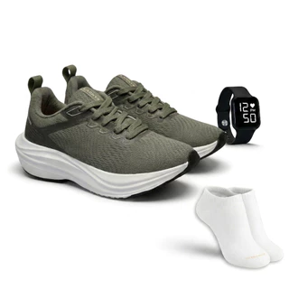 Tenis Feminino Masculino Academia Corrida Macio Confortavel + Relogio Digital + Meia