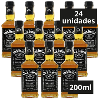 Kit 24 Whisky Jack Daniel's 200ml Old No. 7 Garrafas de Vidro