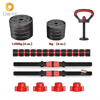 Kit Halter Barra 10kg 2 em 1 Ajustável Ideal para Iniciantes Treino em Casa Fitness