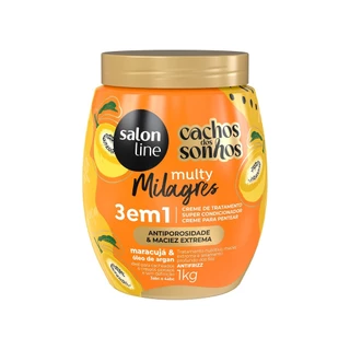 Creme de Tratamento Maracujá 3 em 1 Cachos dos Sonhos Multy Milagres 1kg em Oferta na Shopee