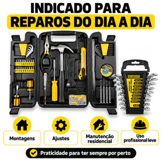 Kit Maleta Ferramentas 200 Peças + 8 Chaves Fixas 6 a 22mm
