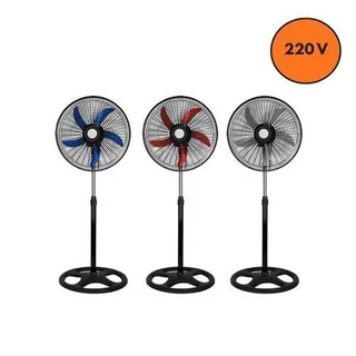 Ventilador Pedestal 200V Potente 60W Ajustavel Silencioso Preto