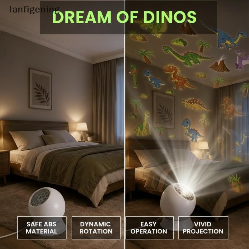 Lâmpada De Projeção Dinâmica Com Tema De Dinossauro 360 ° Rotação Para ...