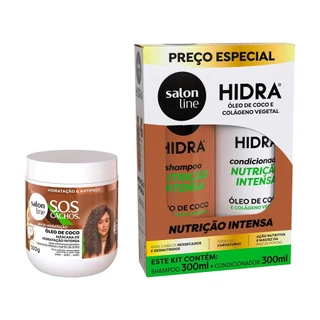 Hidratação de Coco para Cabelos Cacheados e Crespos - Salon Line em Oferta na Shopee