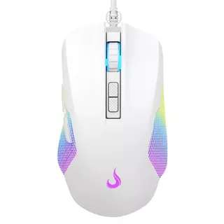 Mouse Gamer Rise Mode Nova 02, RGB, 7200 DPI, 6 Botões, Branco, RM-MG-NV02-FW