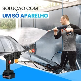 Lavadora Alta Pressão Lava Jato Portátil Recarregável Com Maleta e Acessórios Recarregável Sem Fio，Com bateria