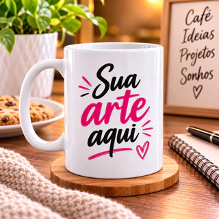 Caneca Personalizada com Sua Arte | Foto, Nome, Frase ou Logo | Presente Criativo e Exclusivo