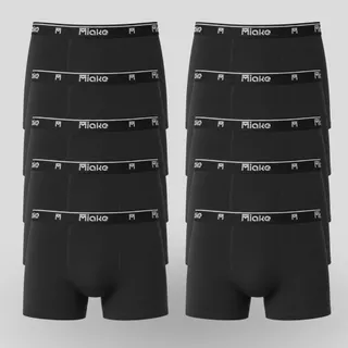 Kit 10/5 Cuecas Pretas Boxer Microfibra Premium Adulto Masculino Conforto Sortidas Neutras