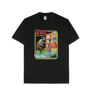Camiseta Masculina Vintage Comic Horror Básica Oversized 100% Algodão