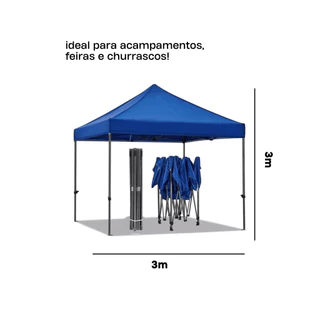 Tenda Sanfonada Gazebo 3x3 Articulada Pesca Barraca Praia Camping Eventos