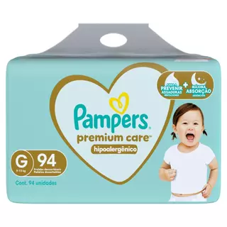 Fralda Descartável Infantil Pampers Premium Care G Pacote 94 Unidades em Oferta na Shopee