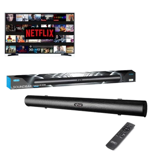 Caixa de Som Soundbar para TV Bluetooth 60W RMS 2.0 Bluetooth HDMI ARC Óptico USB Rádio FM Bivolt