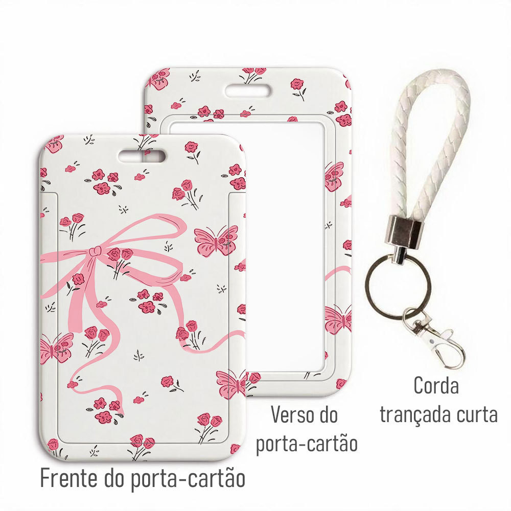 Porta-Cartões Com Cordão Tecido Para Crachá De Identificação Cartão De Estudante E KT