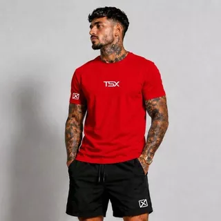 Conjunto Masculino TSX Premium Camiseta Algodão + Bermuda Mauricinho TACTEL Casual