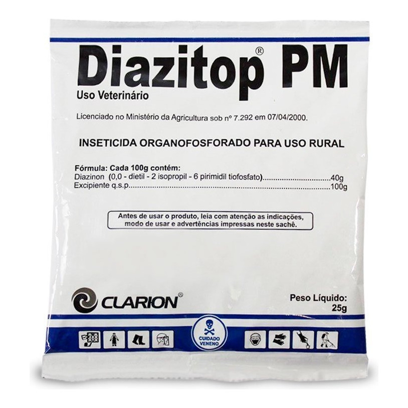 Diazitop PM 25g Controle De Moscas Para Ambiente Galpão Curral