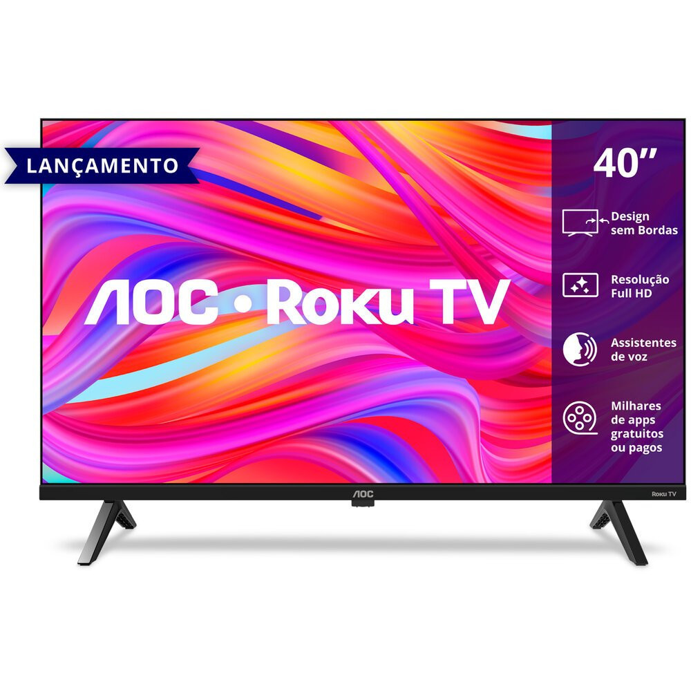 Smart TV AOC 40 Polegadas Full HD Roku TV 40S5045/78G | Shopee Brasil