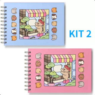 Kit 2 Livro de Colorir Capa Dura 50 Folhas com Acetato Caderno de Desenho Pintura Coloring Book em Oferta na Shopee