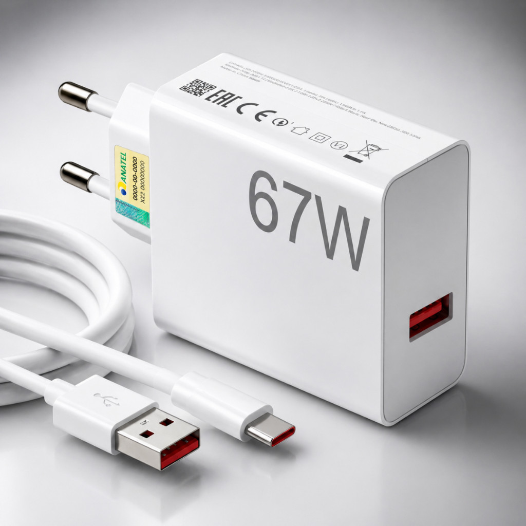 Kit Carregador 67W Turbo + Cabo Tipo-C Xiaomi
