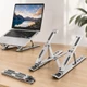Suporte Para Notebook Base Dobrável de Alumínio Ergonômico Ajustável Fino Portátil Com Estojo