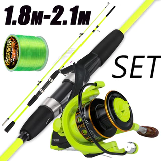 Sougayilang Conjunto De Pesca 1.8m 2.1m Varas E Carretel 12BB 5.0: 1 Relação De Velocidade Equipamentos Para Ao Ar Livr