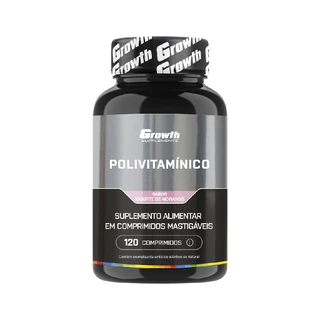 Polivitaminico Mastigável 120un. Growth Supplements - Sabor Morango