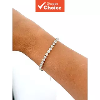Pulseira De Tênis De Cristal Banhada A Prata Para Mulheres, Zircônia De Strass, Presente Elegante De Joias Festa De Ca