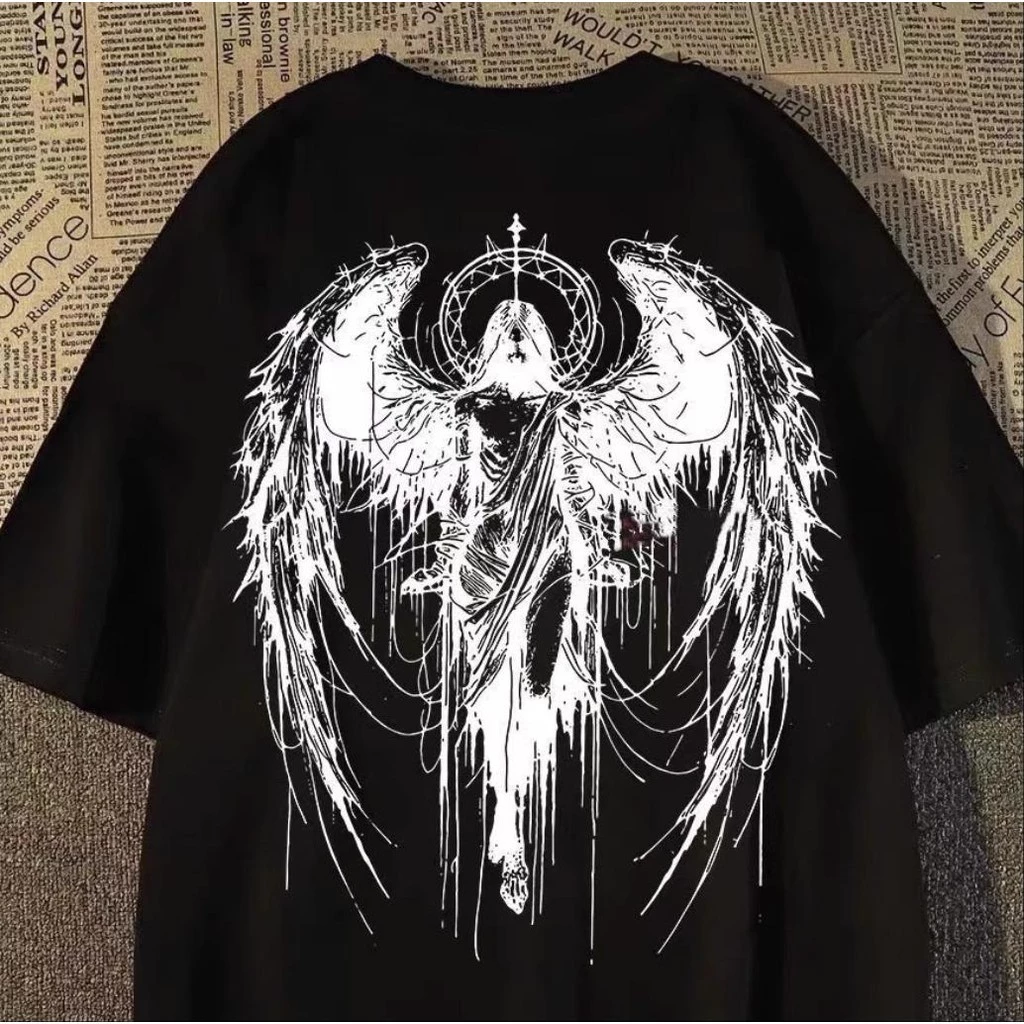 Camiseta Anjo Gótico Streetwear