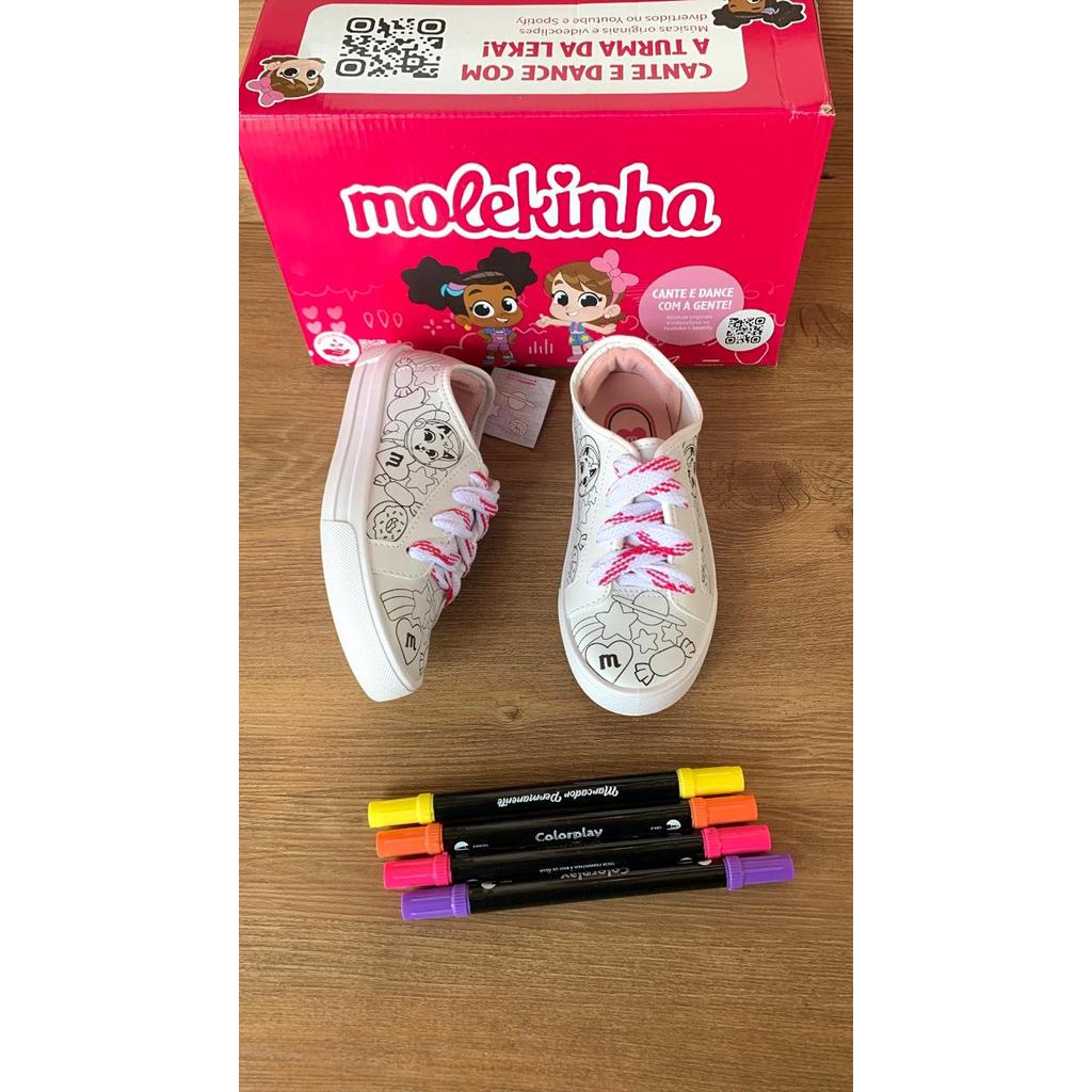 Tênis infantil bobbie goods menina para colorir Molekinha | Shopee Brasil