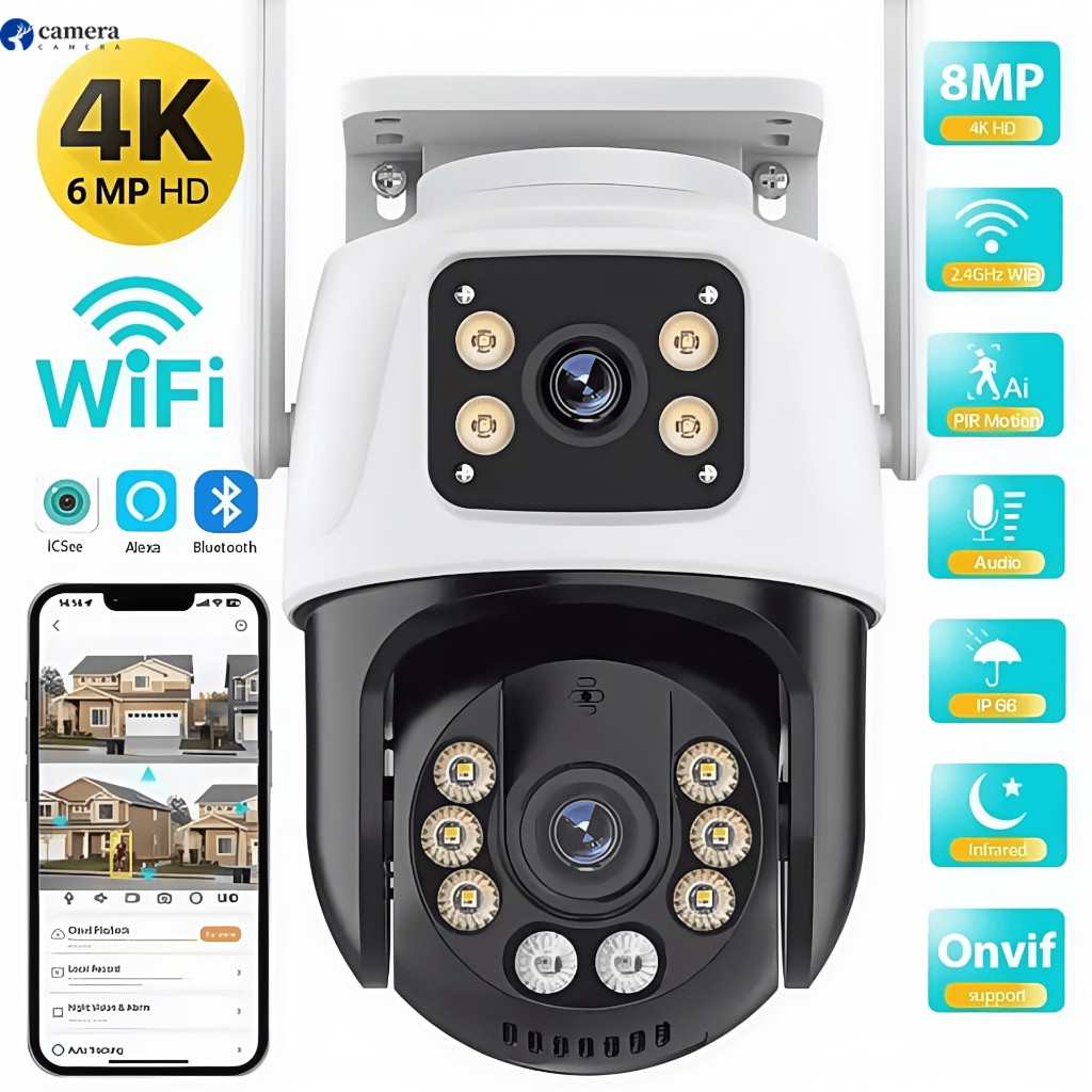 Câmera De Segurança A28B Dupla Compatível Com Alexa Wi-Fi Smart IP66 ...