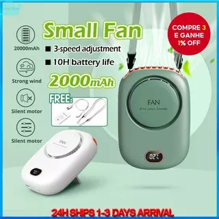 Mini Ventilador Portátil De Resfriamento Recarregável USB Sem Lâmina Com Display LED