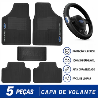 Jogo Tapete Ford + Capa Volante Ranger Ka EcoSport Fiesta Focus New Fiesta Territory Courier