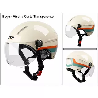 Capacete Moto Aberto com Viseira Solar Retrô Unissex para Motocicleta Scooter Bicicleta ElétricaWL-8193