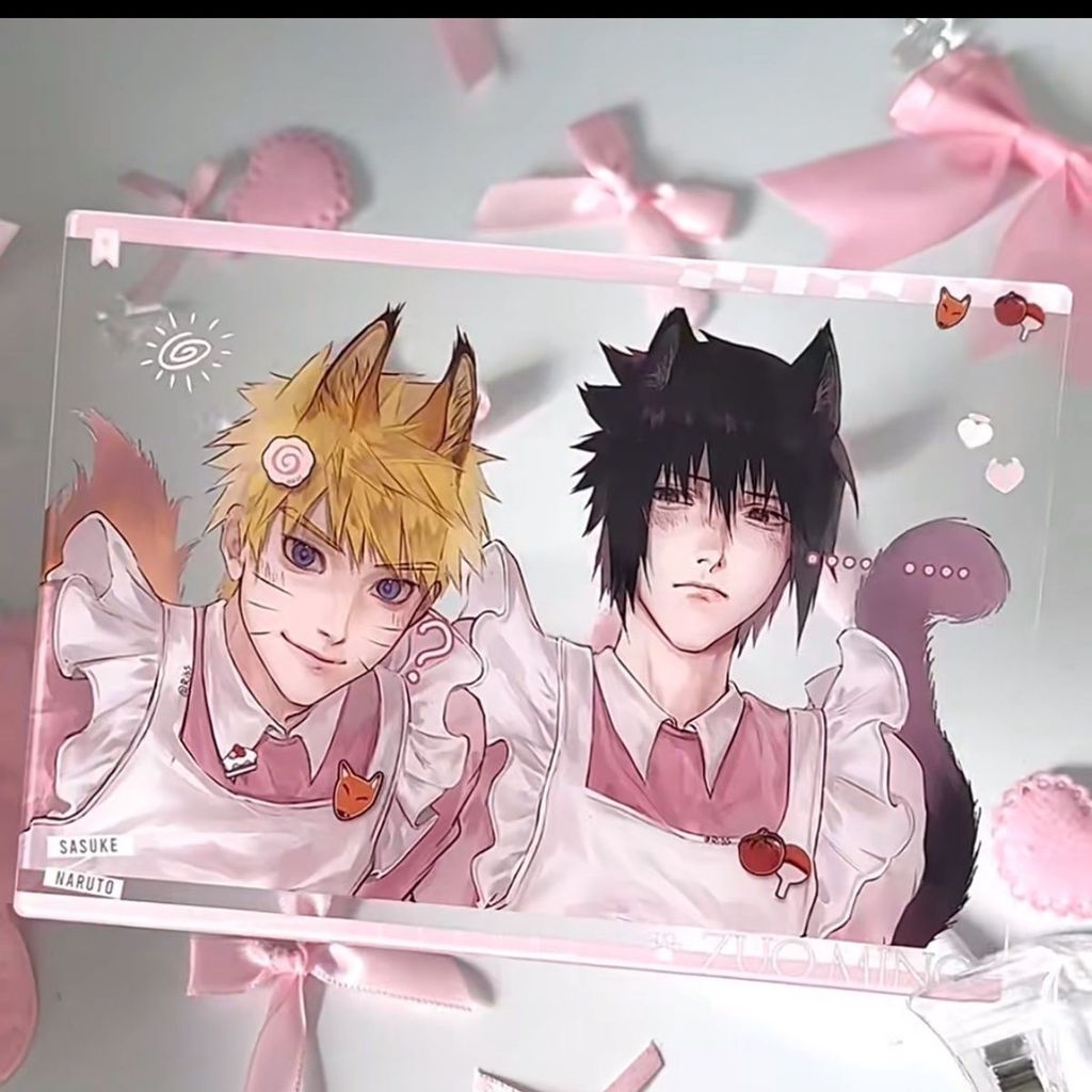 Naruto Rosa Empregada Cartão Acrílico Uzumaki Cartões Transparentes ...