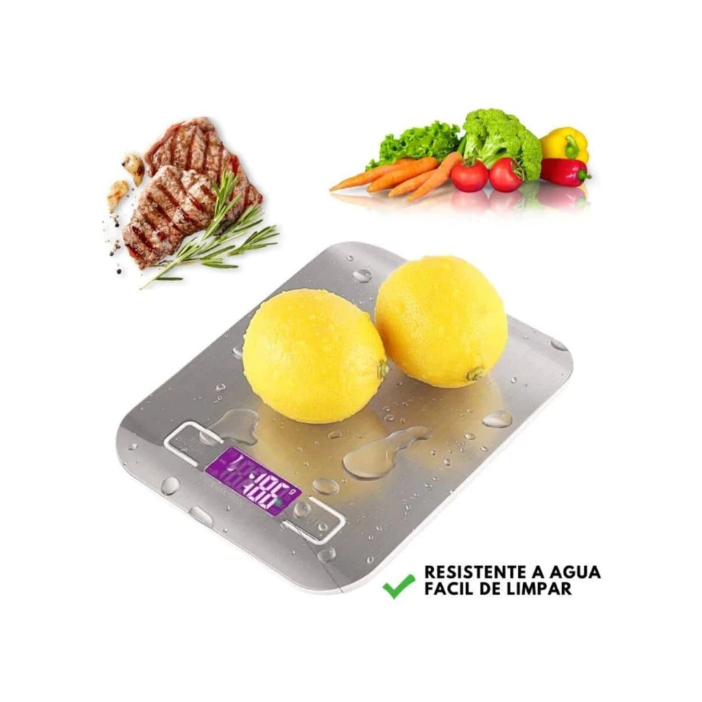 Balança de Cozinha Digital 10kg em Inox Alta Precisão 1g Dieta Fit com Tara LCD Pilhas Inclusas Envio Imediato