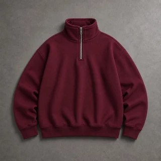 Moletom Masculino Slim Gola Alta com Zíper Premium Casual Inverno