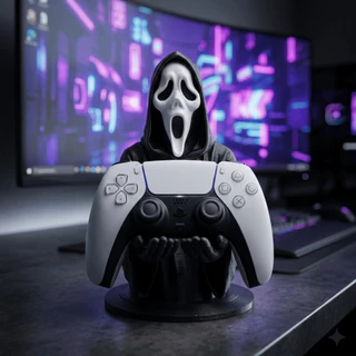 Suporte de Controle Gamer Ghostface para Setup de Terror XBOX e PS5