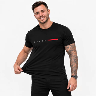 Camiseta Básica Estampada Paris Streetwear, Gola Redonda