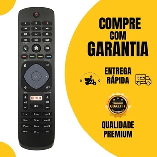 Controle Remoto TV Philips Smart 4K LCD LED Função Netflix + 2 Palitos