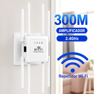 Repetidor WiFi Dual Band 1200Mbps 2.4G 8 Antenas AP Router WPS