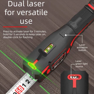 Fita Métrica A Laser AURENNE, Digital 3 Em 1 Recarregável, Ferramenta De Medição Elétrica Profissional